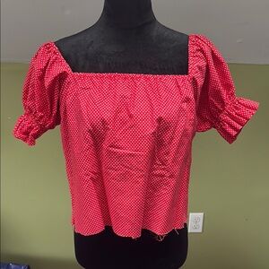 Red Polka Dot Off-Shoulder Top